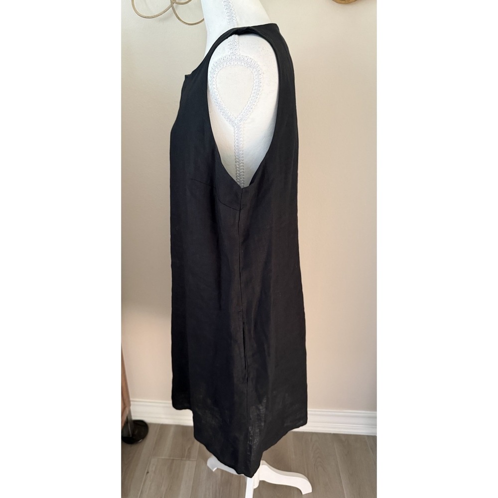 Quince 100% European Linen Tank Shift Dress Black Sleeveless L Large - Picture 3 of 9